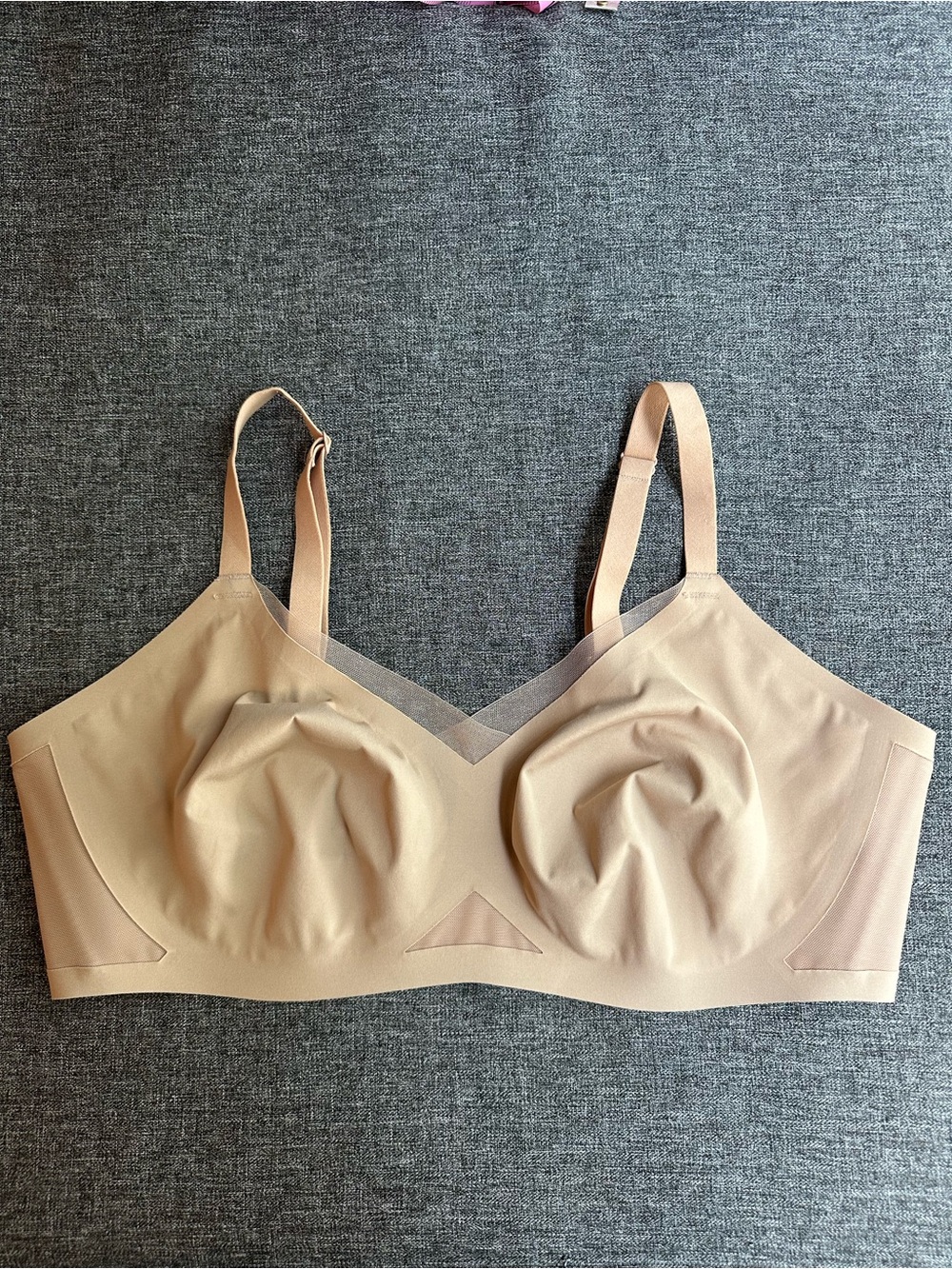 Honeylove Liftwear Crossover Bra Wireless Sand Nude LWBR0302V3 XL 38D/DD E